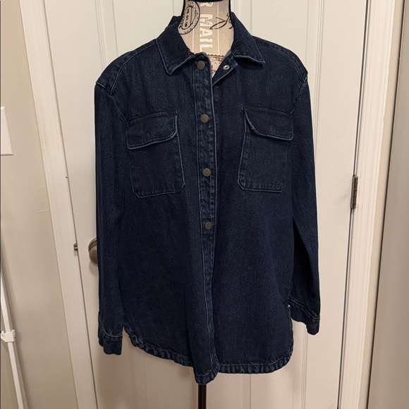 Women’s ON DARK DENIM SHACKET MEDIUM TALL NWT - Picture 8 of 8